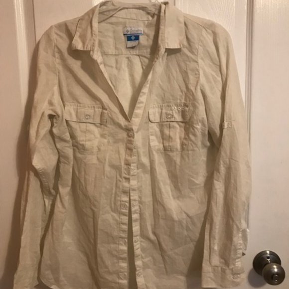 Columbia Tops - active white button down shirt
